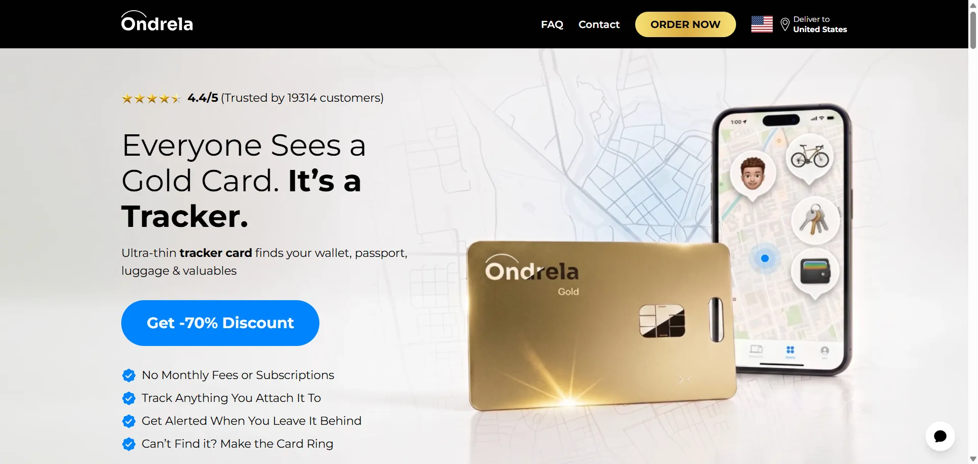 Ondrela Gold Tracker Card - Official Offer